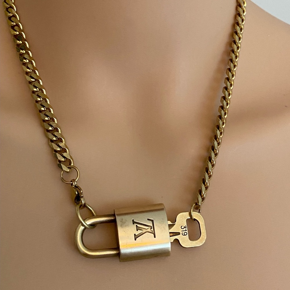 Authentic Louis Vuitton Lock & Key Necklace